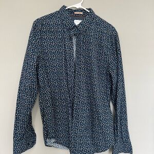 Navy Floral Button-Up Shirt